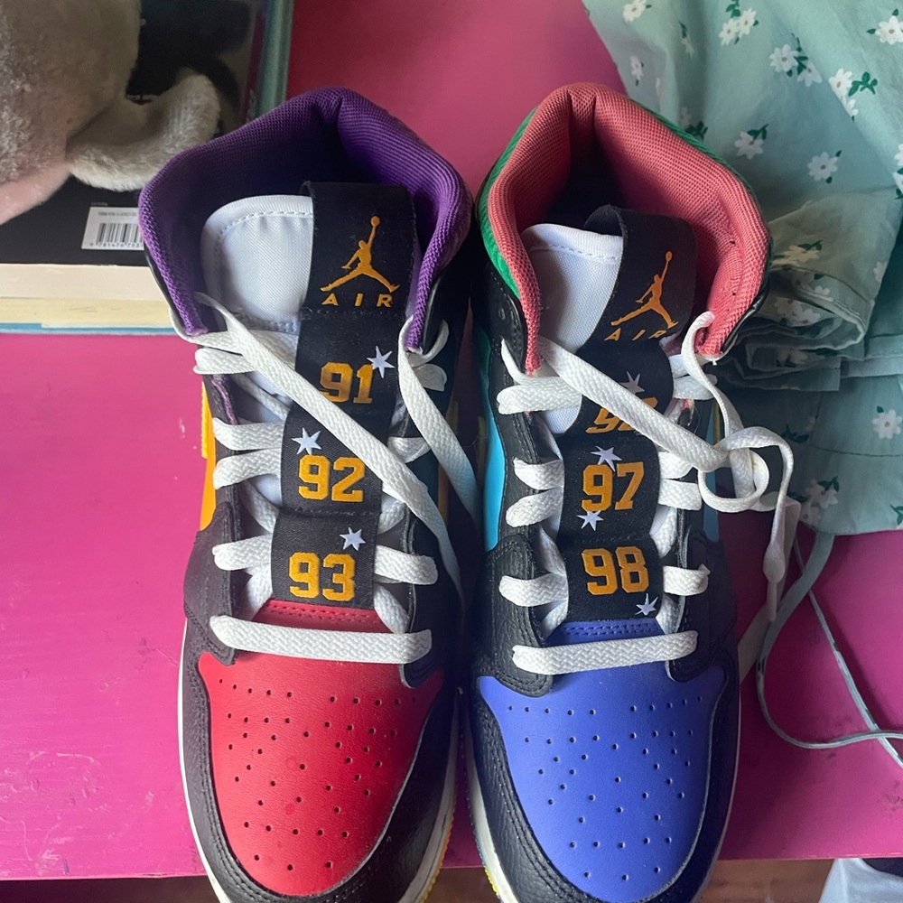 Jordan Multicolor Athletic Shoes - Red, Blue, Purple, Green
